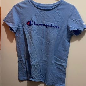 Light blue champion t shirt